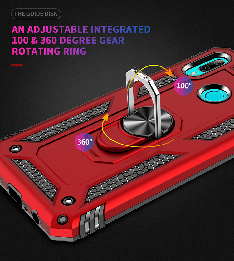 2 in 1 360 Grad Tpu+pc+metall -telefonabdeckung Mit Kickstand Für Huawei P Smart (2019) / Ehre 10 Lite / Nova Lite 3 (Japan) - Rot