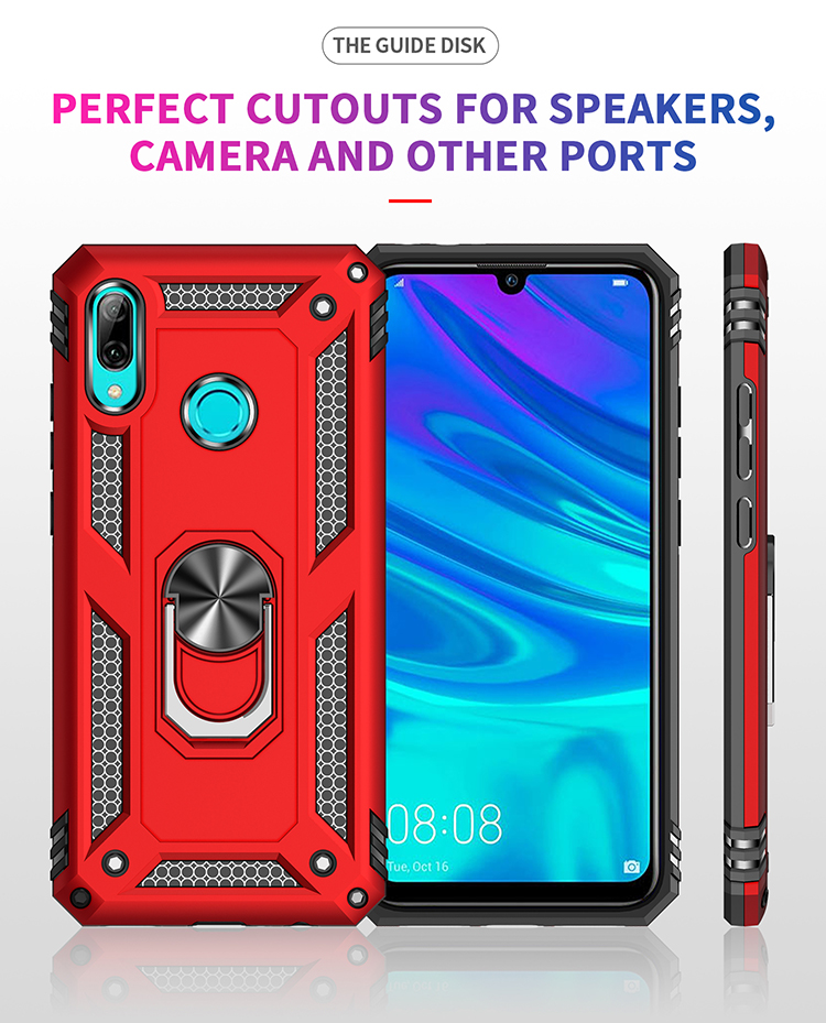 2 in 1 360 Grad Tpu+pc+metall -telefonabdeckung Mit Kickstand Für Huawei P Smart (2019) / Ehre 10 Lite / Nova Lite 3 (Japan) - Rot