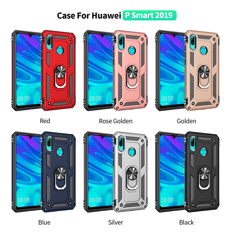 2 in 1 360 Gradi Tpu+pc+copertina Per Telefoni Metallici Con Cavalletto Per Huawei P Smart (2019) / Onore 10 Lite / Nova Lite 3 (giappone) - Oro Rosa