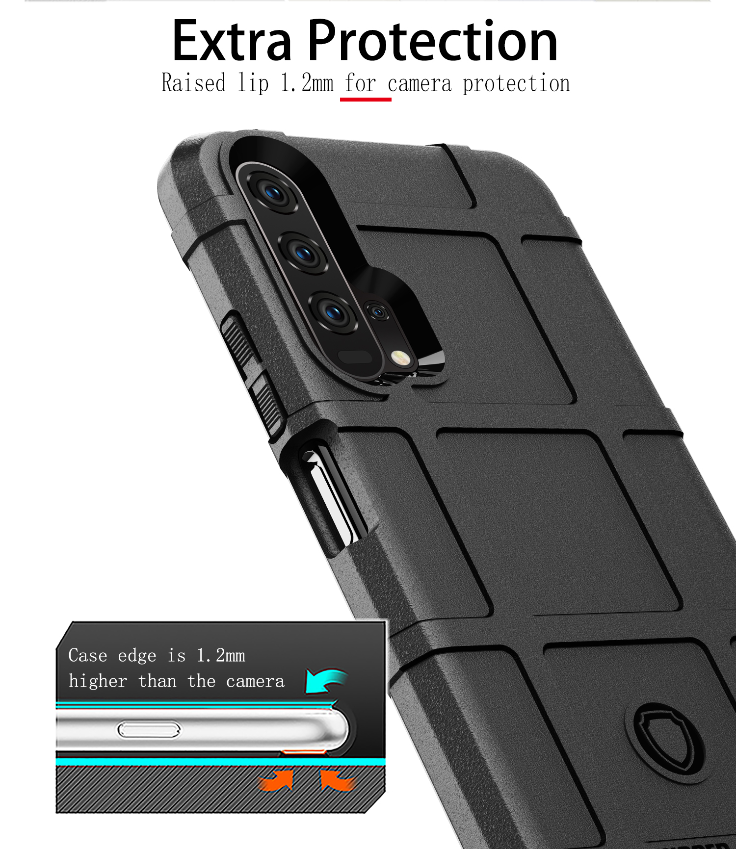 Rugged Square Grid Textur Anti-schock Tpu-telefonkoffer Für Huawei Honor 20 / Ehre 20s - Grün