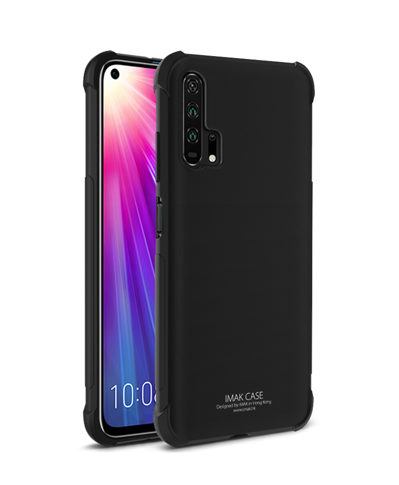 Imak Silky Anti-drop TPU Téléphone Couverture + Protecteur D'écran Film de Protection Pour Huawei Honor 20 Pro - Metal Black