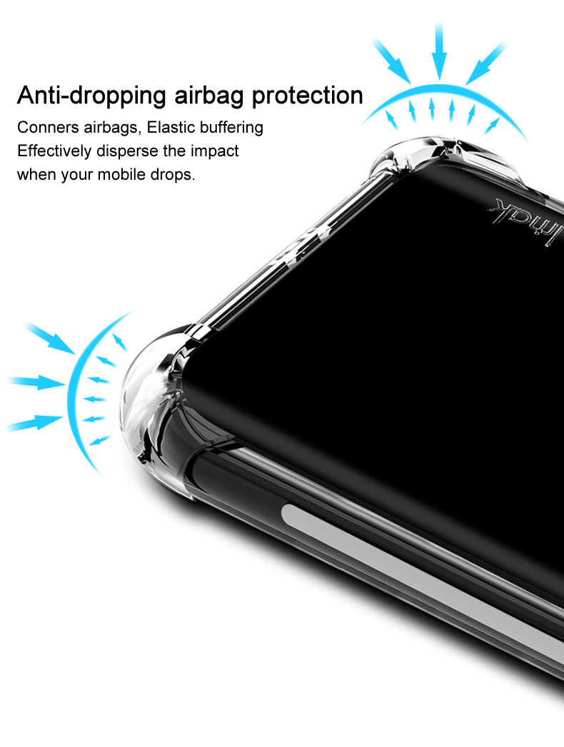 Imak Silky Anti-drop TPU Téléphone Couverture + Protecteur D'écran Film de Protection Pour Huawei Honor 20 Pro - Metal Black