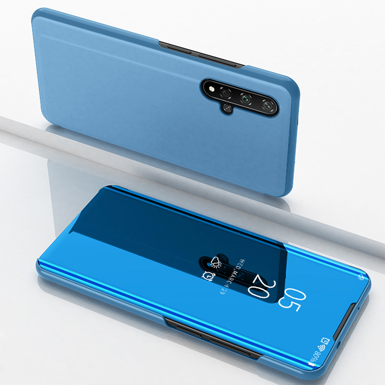 Visualizza la Finestra Placcata Supporto Supporto in Pelle Per Huawei Honor 20/Honor 20s - Rosa