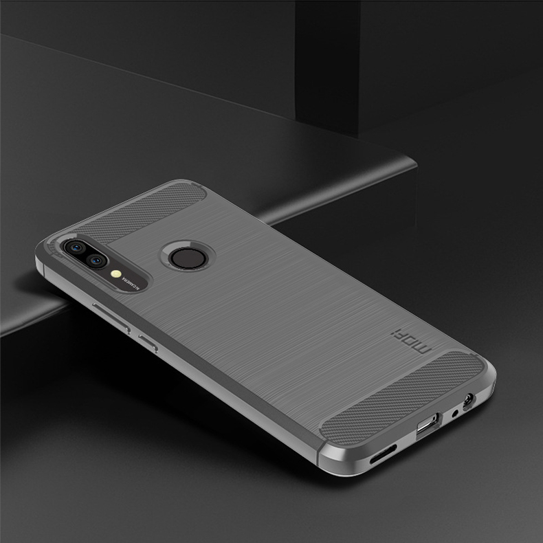 Mofi Carbon Fiber Texture Cepiled TPU Case Para Huawei Honor 9x (Global)/ P Smart Z / Y9 Prime 2019 / Disfruta 10 Más - Negro