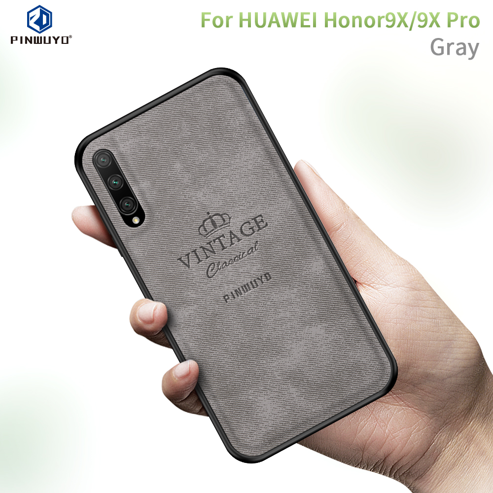 Pinwuyo Honorable Series PC + TPU + Shell de Couro Para Huawei Y9s/honor 9x Pro (china)/honra 9x (para China)/P Smart Pro (2019) - Azul