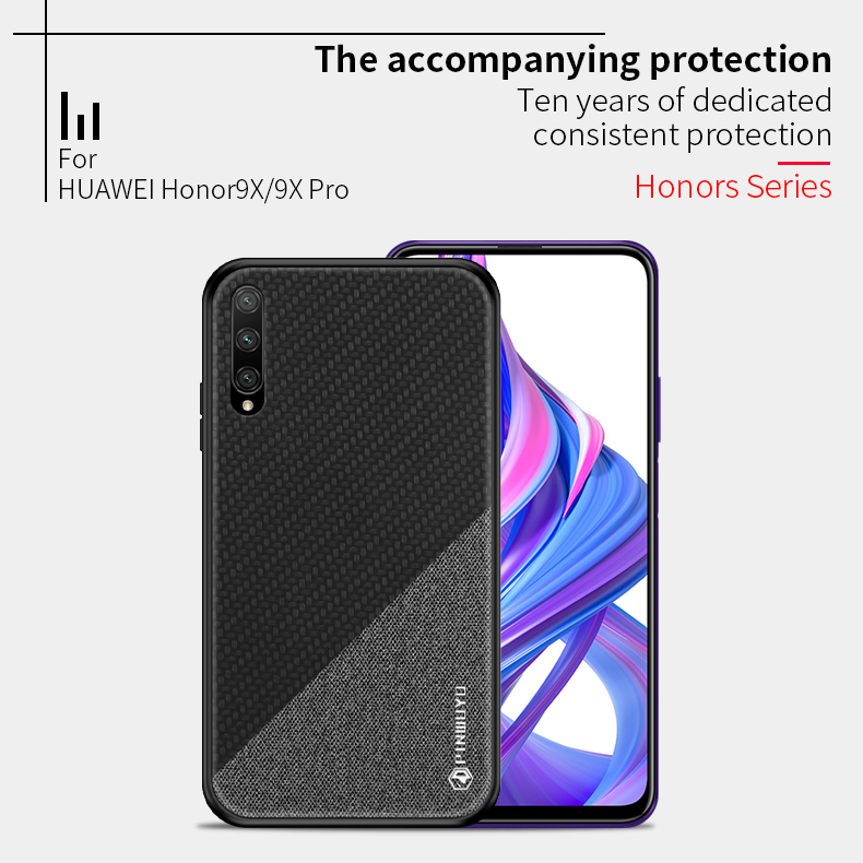 Pinwuyo Honorable Series PC PC Rivestito in Pelle PU + Custodia Ibrida TPU Per Huawei Y9s/p Smart Pro 2019/Honor 9x (per la Cina)/9x Pro - Rosa