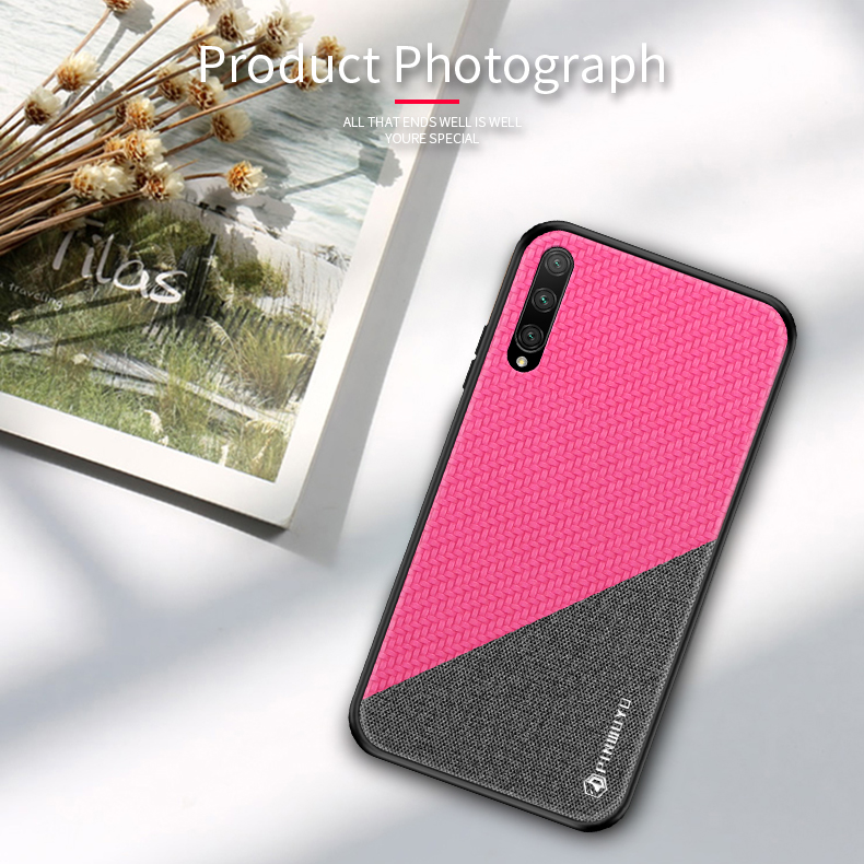 Pinwuyo Honorable Series PU Cool Coated PC + TPU Hybrid Case Para Huawei Y9s/p Smart Pro 2019/Honor 9x (para China)/9x Pro - Rosa