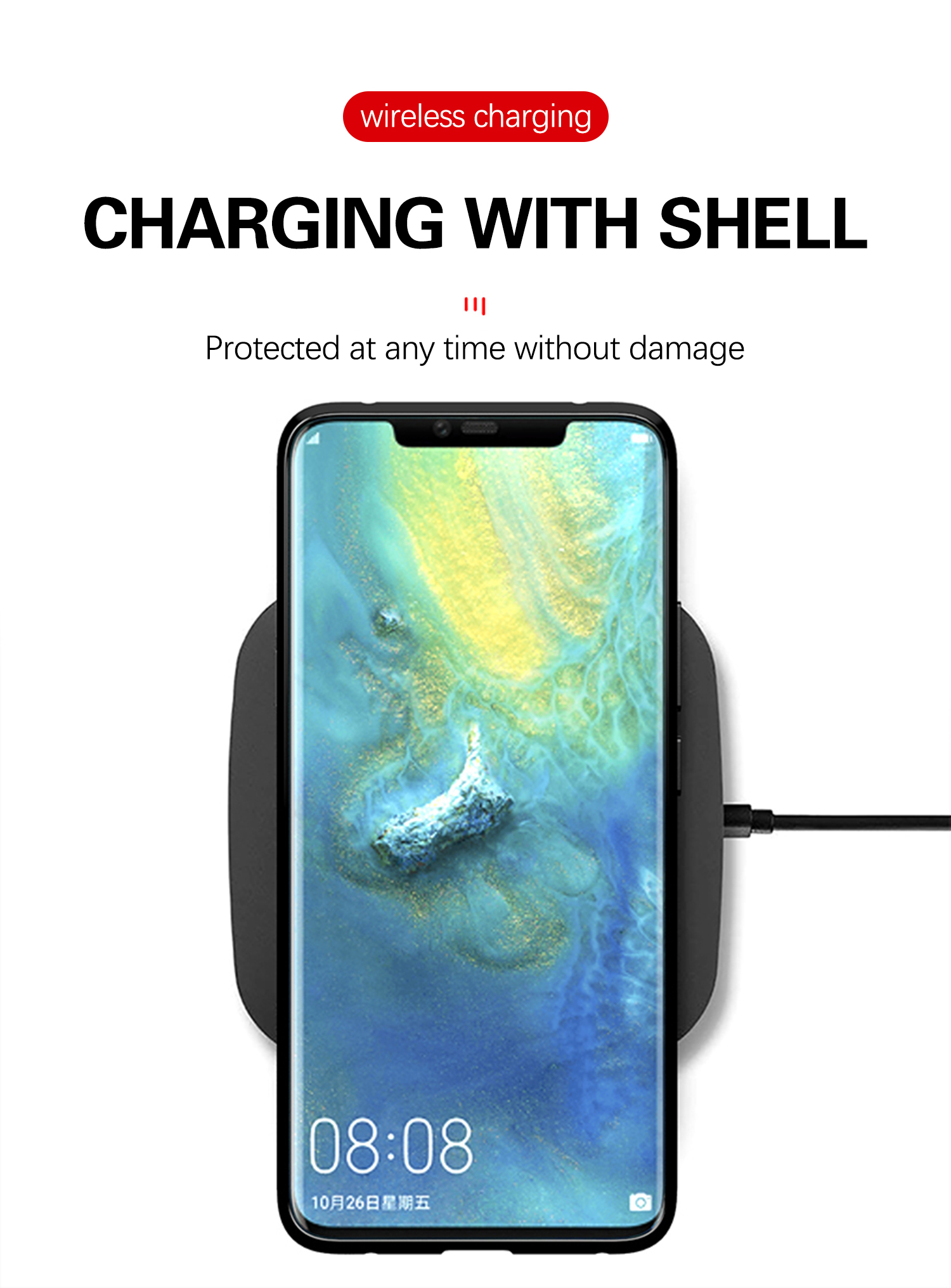 Serie Thunder Twill Texture TPU TPU Back Shell Per Huawei Mate 20 Pro - Nero