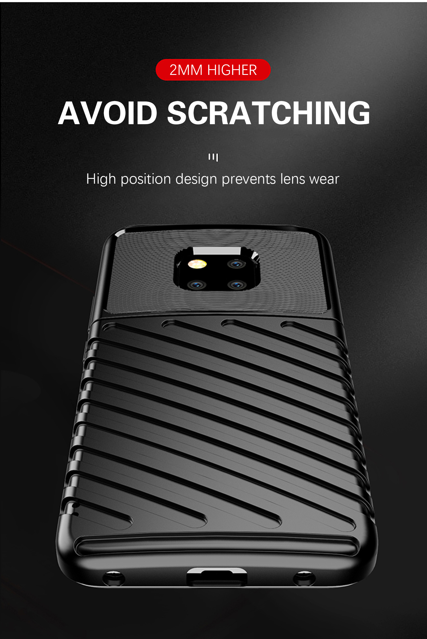 Thunder Series Twill Texture Soft TPU Telefone Back Shell Para Huawei Mate 20 Pro - Preto