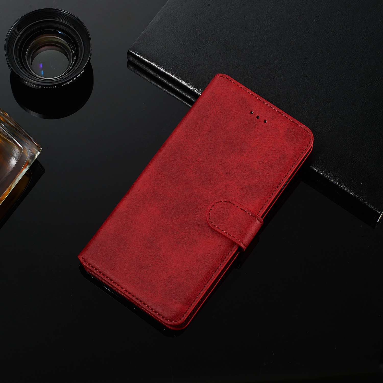 Huawei Y6 Classic Wallet Dermis Bracket Phone Protection Cover (2019, With Fingerprint Sensor) / Honor 8a - Marrón