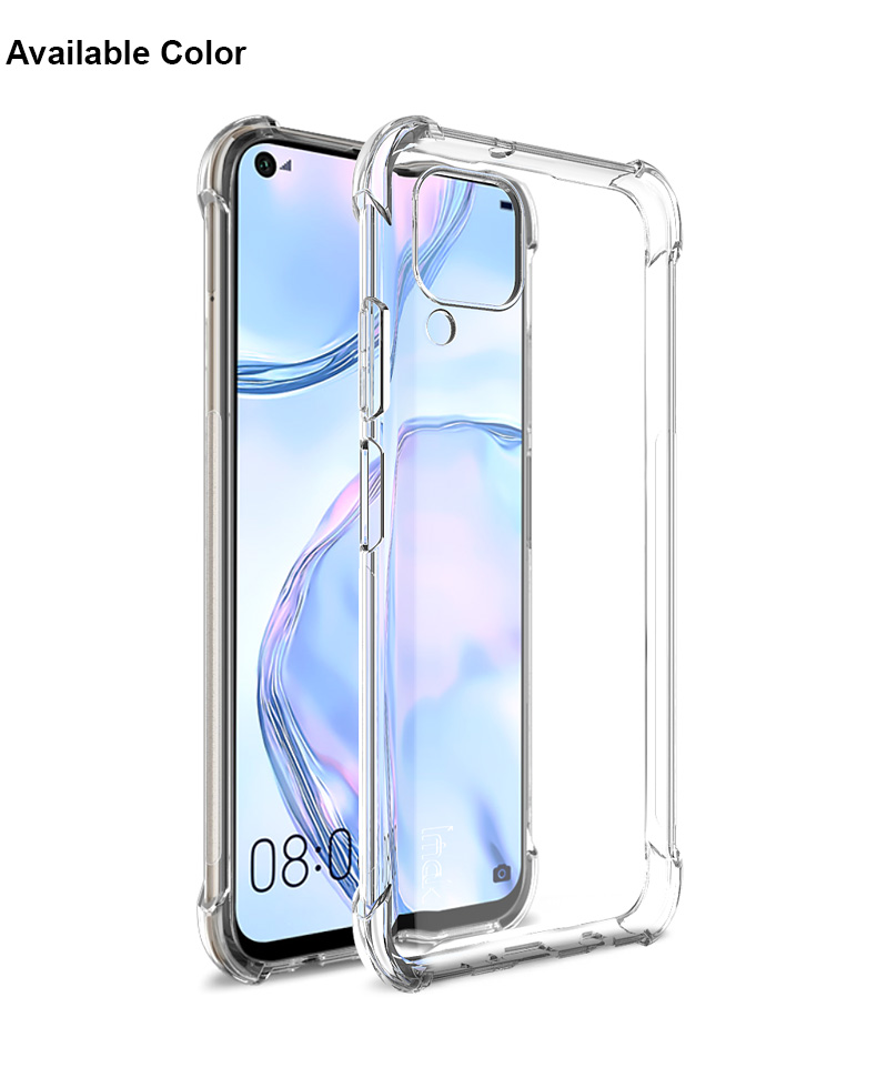 IMAK Anti-drop Soft TPU TPU Mobile Phone Cover Avec Film de Protection D'écran Pour Huawei Nova 6 se / P40 Lite / Nova 7i - Transparent