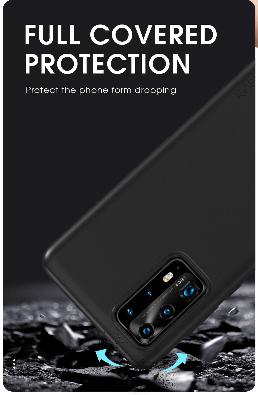 Caixa de Proteção da Série de Telefone Matte TPU de Nível x TPU Para Huawei P40 - Preto