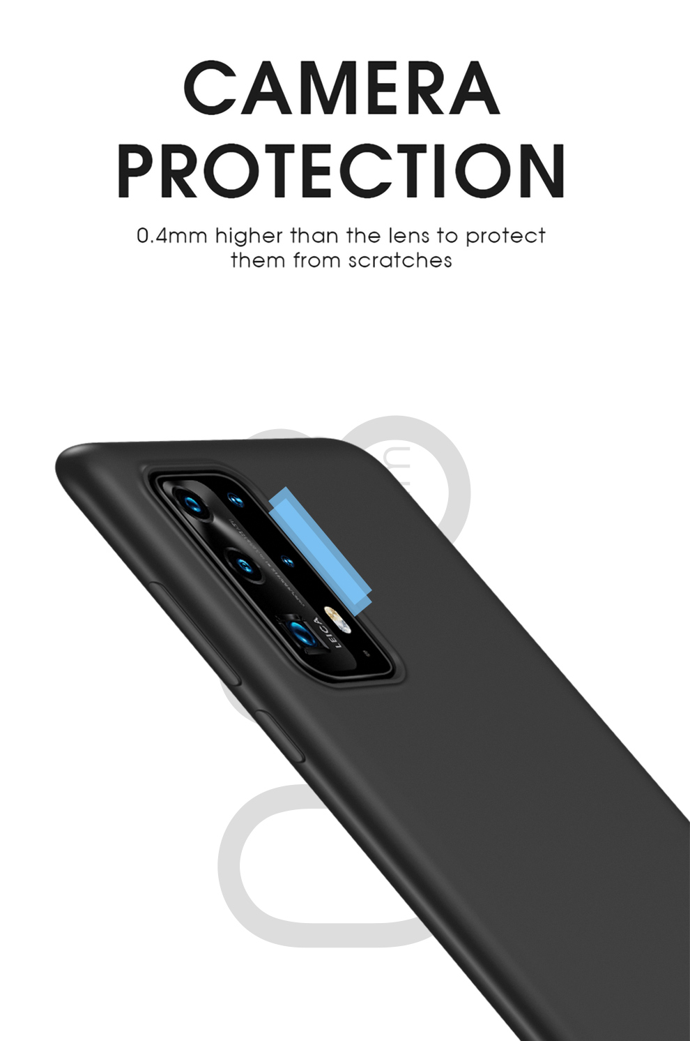 Couverture de Protection du Boîtier de Téléphone TPU Matte de Niveau x Couverture de Protection Pour Huawei P40 - le Noir