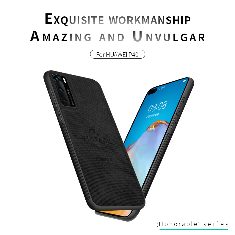 Pinwuyo Honorable Series PC PC Rivestito PC TPU Shell Per Huawei P40 - Nero