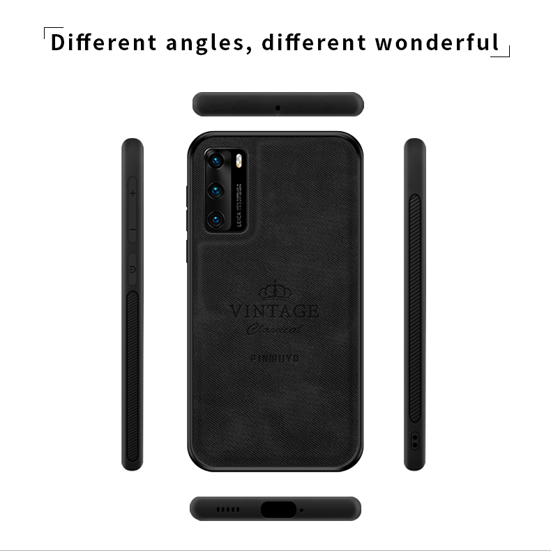 Pinwuyo Honorable Series pu en Cuir Enduit PC TPU TPU Shell Pour Huawei P40 - le Noir