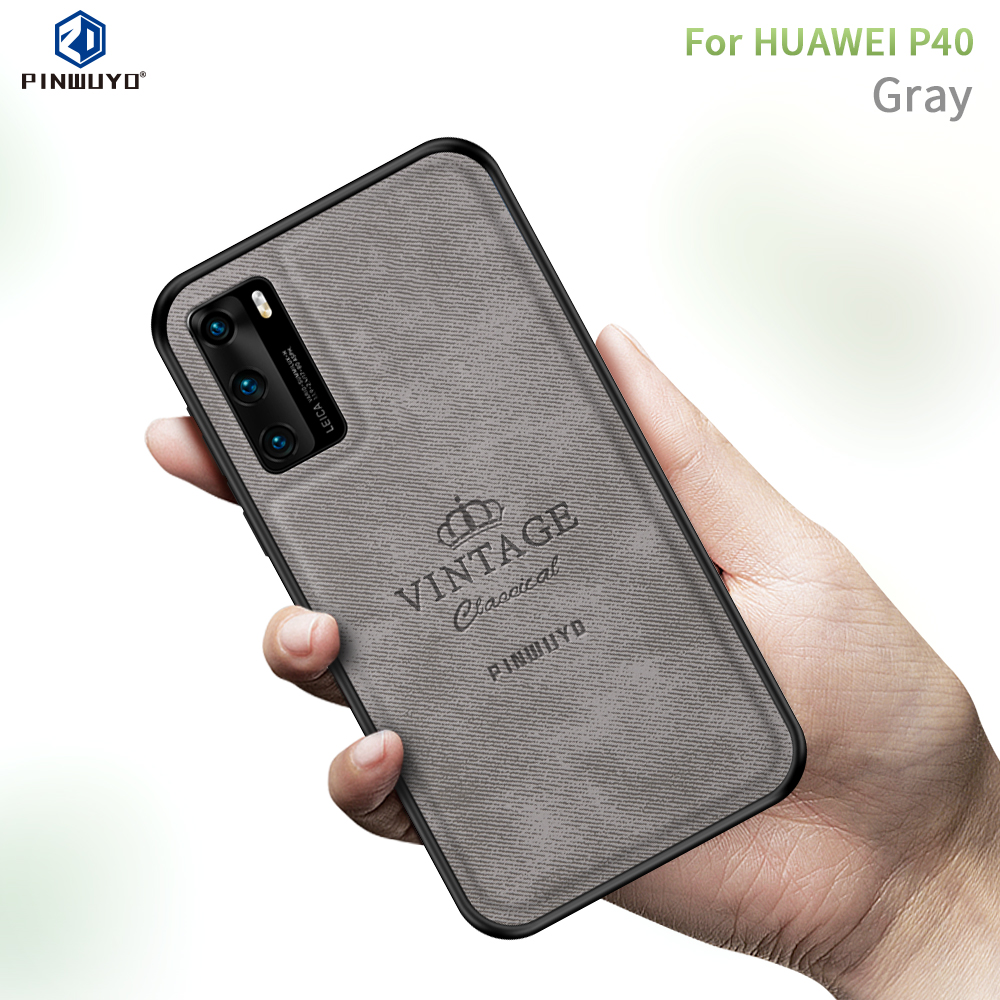 Pinwuyo Honorable Series pu en Cuir Enduit PC TPU TPU Shell Pour Huawei P40 - le Noir