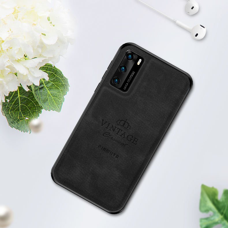 Pinwuyo Honorable Series PU Cuero PC TPU TPU Shell Para Huawei P40 - Negro