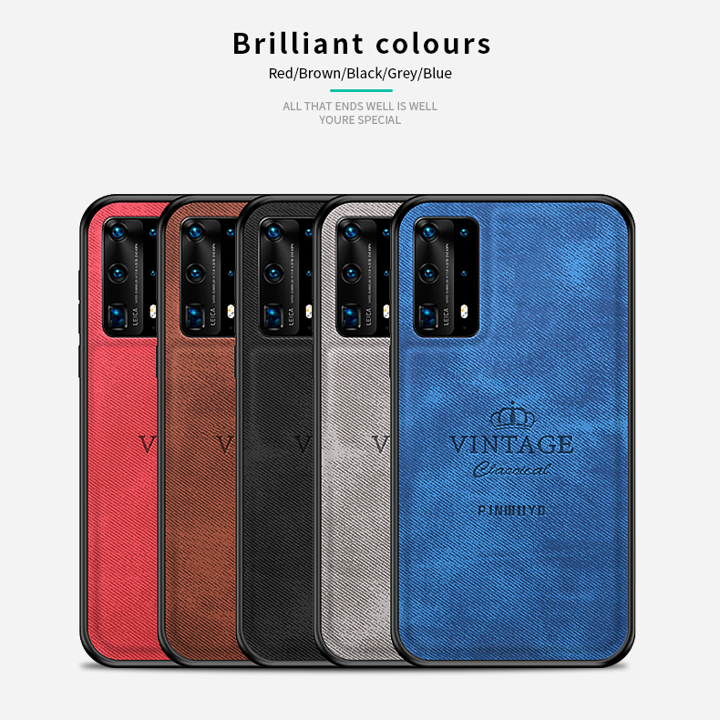 Pinwuyo Horneable Series Anti-Herbst-Hybrid-Back-Shell Für Huawei P40 Pro / P40 Pro Plus - Grau