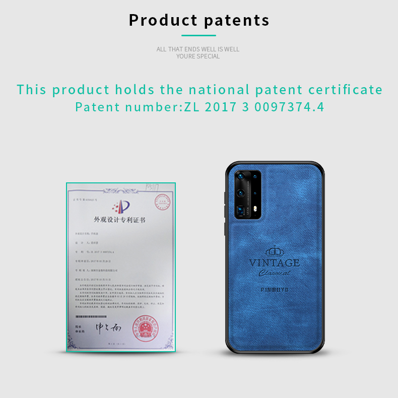 Pinwuyo Honorable Series Hybrid Hybrid Shell Para Huawei P40 Pro / P40 Pro Plus - Azul