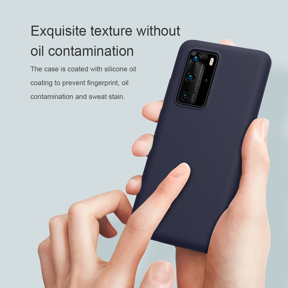 Capa De Telefone De Silicone Líquido Da Série Nillkin Flex Flex Para Huawei P40 Pro - Preto