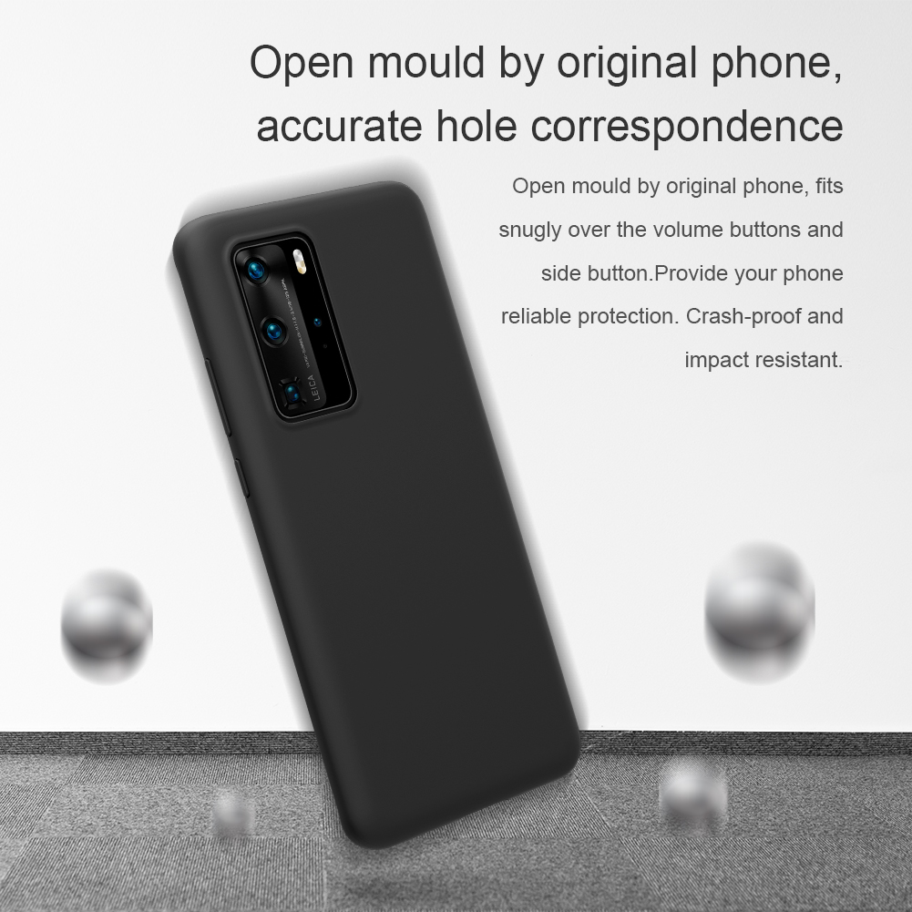 Capa De Telefone De Silicone Líquido Da Série Nillkin Flex Flex Para Huawei P40 Pro - Preto