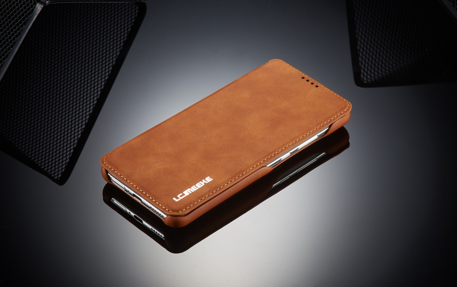 Lc. Imeeke Retro Style Flip Leather Holder Case Cope Case Для Huawei P40 - Коричневый