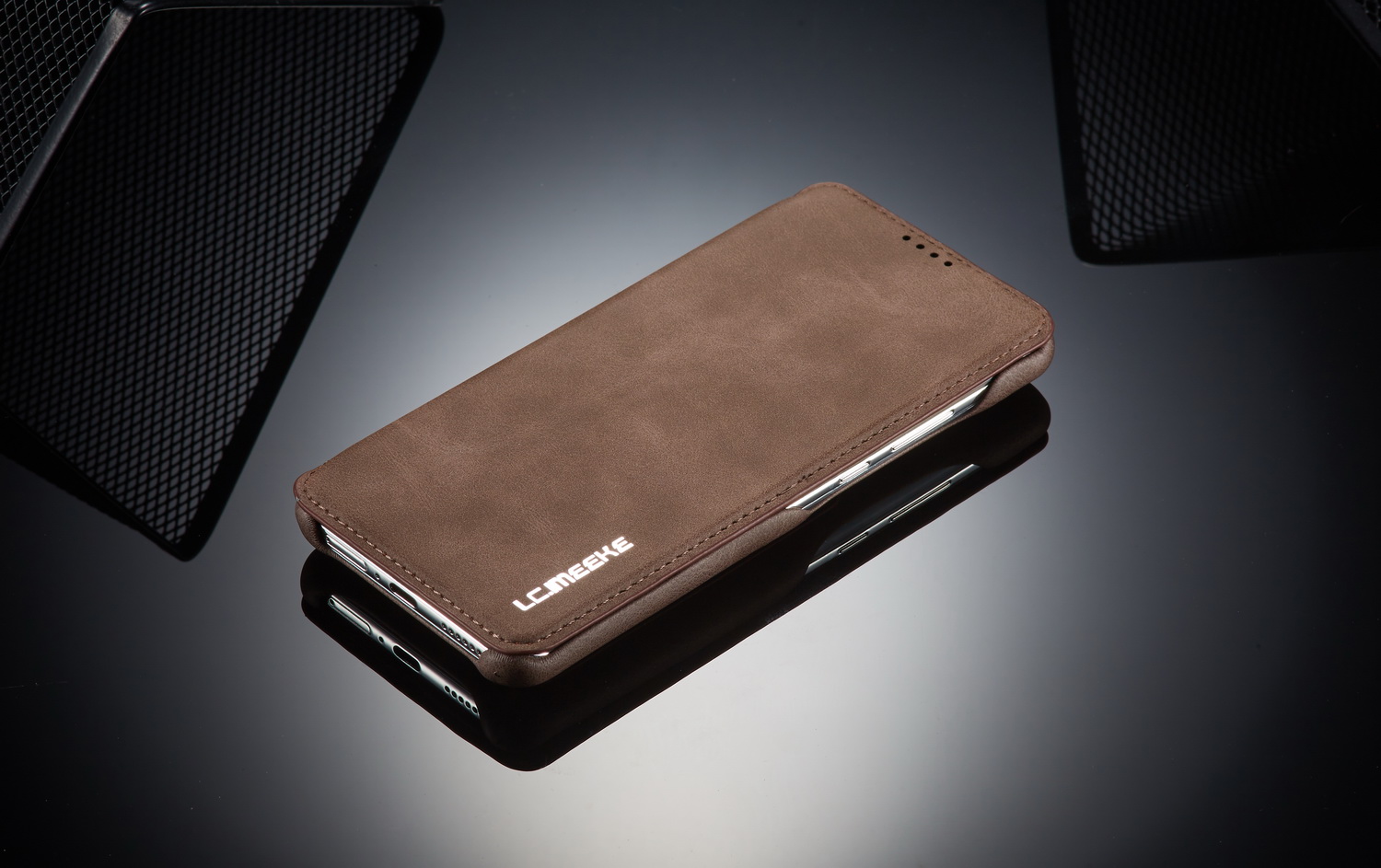 Lc. Imeeke Retro Style Flip Leather Tarjeta de Cuero Cubierta Telefónica Para Huawei P40 - Marrón