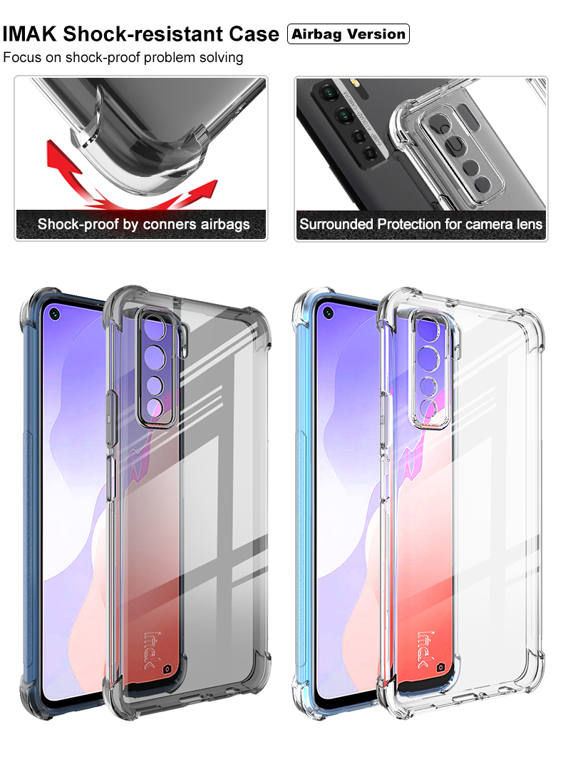 Imak Silky Anti-drop TPU Cover + Pantalla Protector de Pantalla Para Huawei P40 Lite 5G / Nova 7 SE - Transparente