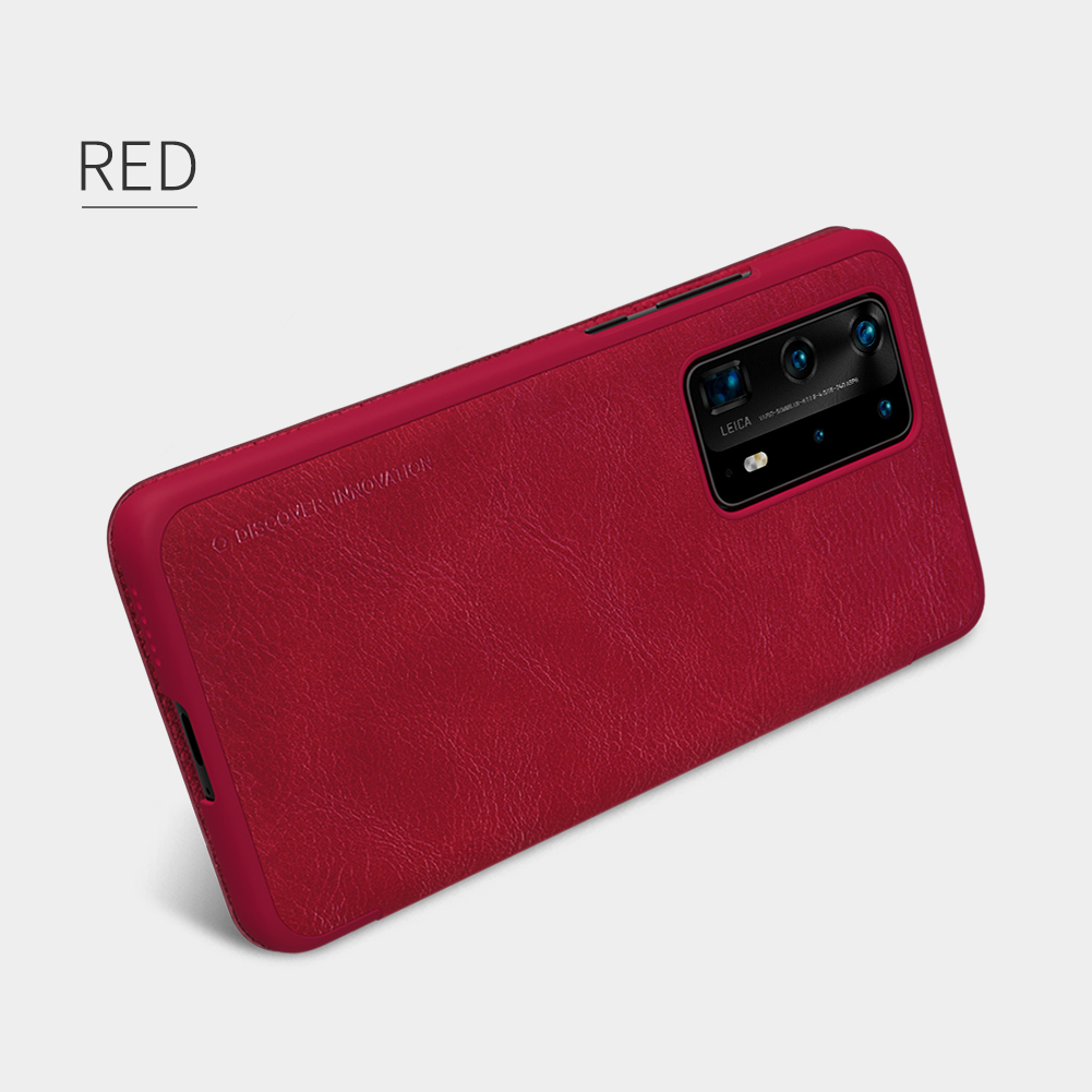 Nillkin Qin Series PU Leather Shell Para Huawei P40 Pro+ - Rojo