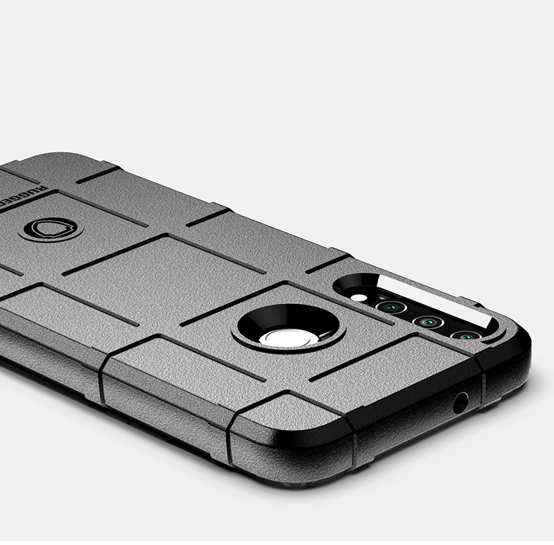 Textura De Cuadrícula Cuadrada Anti-shock Espesa Funda TPU Para Huawei Y6P - Negro