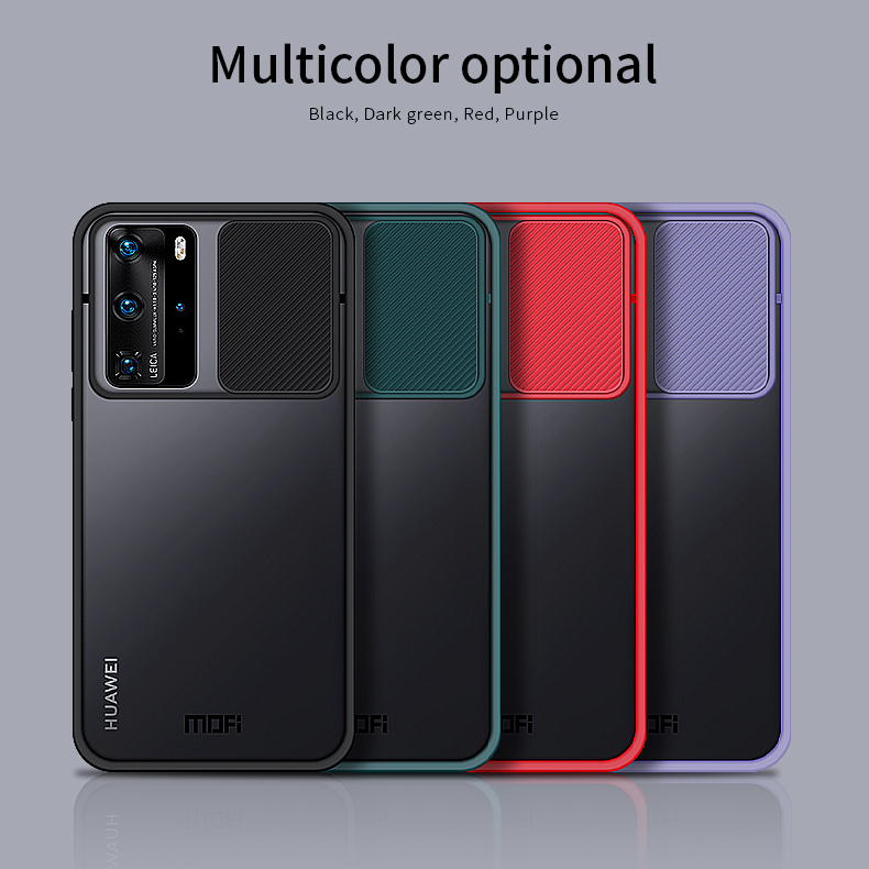 MOFI Xindun Series PC+TPU Affronta Shock Con Copertina di Scudo di Scorrimento Protettivo Per Lenti Per Huawei P40 Pro - Verde