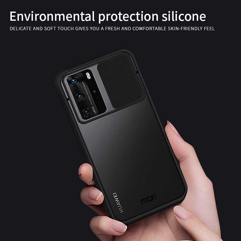 MOFI Xindun Series PC+TPU Affronta Shock Con Copertina di Scudo di Scorrimento Protettivo Per Lenti Per Huawei P40 Pro - Verde