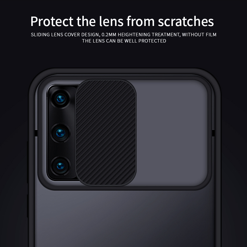 Mofi Xindun Series Shock Presh PC+TPU Case de Teléfono Con Protector de Protección de Lente Para Huawei P40 - Negro