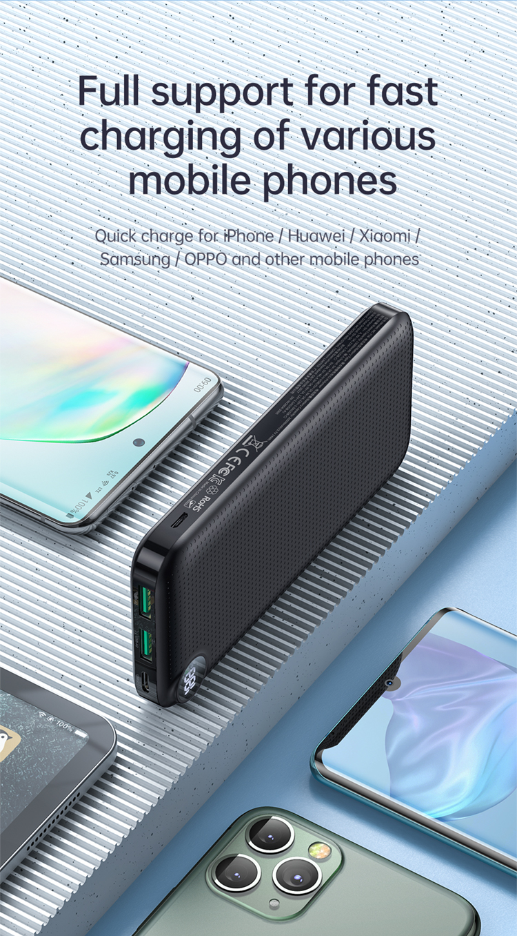 Mcdodo MC-716 Display Digital 22,5w PD Charging Fast Wireless Power Bank 20000mAh - Preto