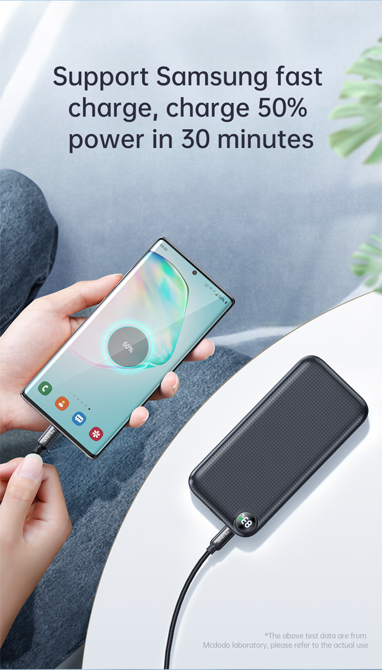 Mcdodo MC-716 Display Digital 22,5w PD Charging Fast Wireless Power Bank 20000mAh - Preto