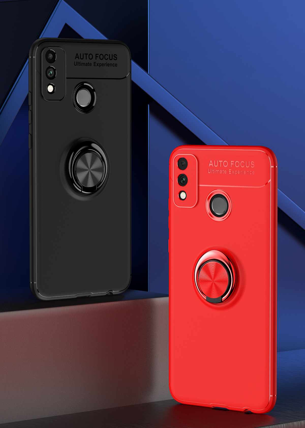 Case de Teléfonos Celulares TPU de Kickstand TPU Para Honor 9x Lite (hoja de Metal Incorporada) - Negro / Rojo