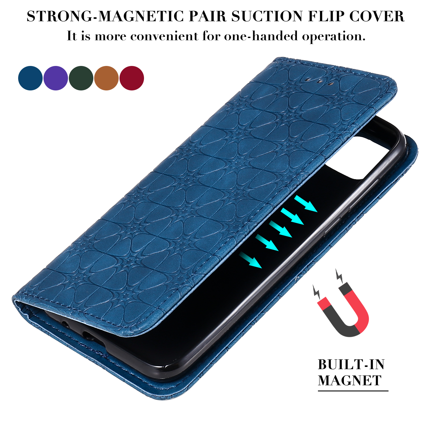 Mentions Légales Fleur Chanceuse FLIP PLANCHED PLANCHED Slots Case De Protection Pour Huawei Y5P / HONNEUR 9S - Vin Rouge