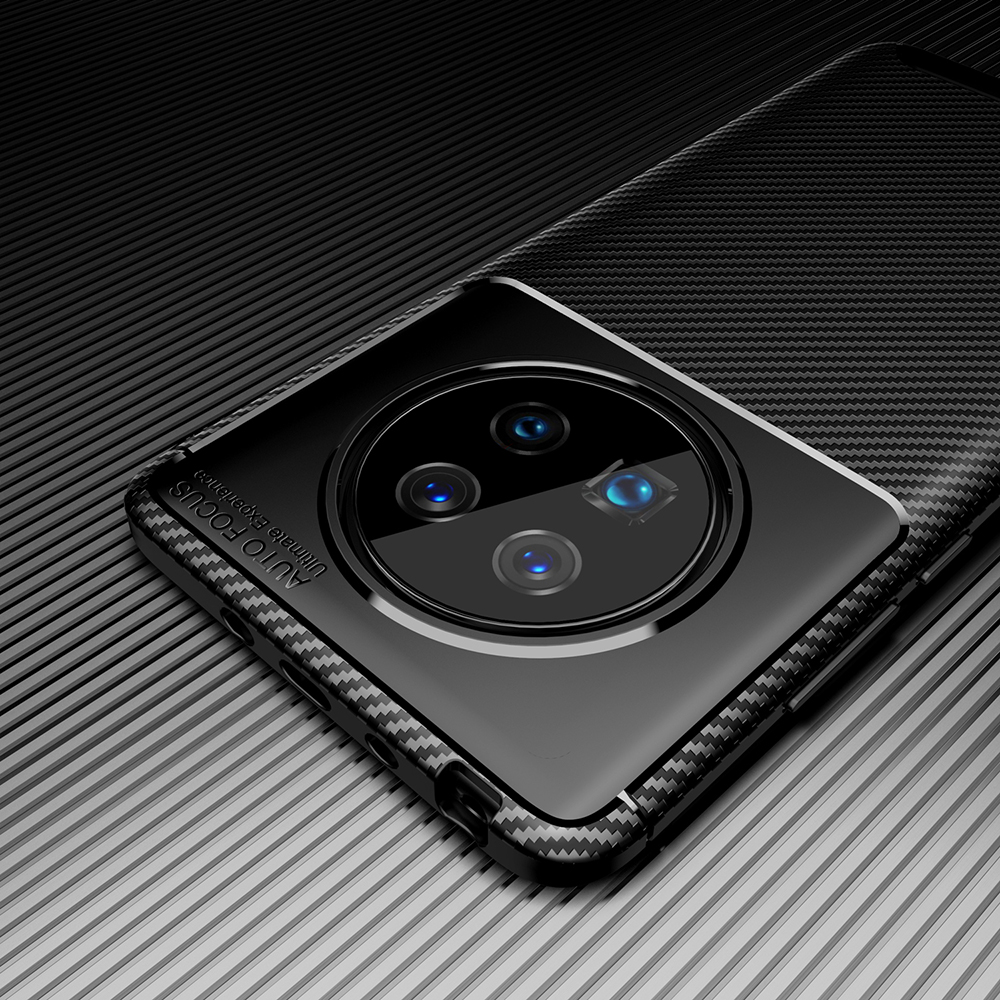 Texture in Fibra di Carbonio Custodia Elegante TPU Cover Per Huawei Mate 40 - Nero