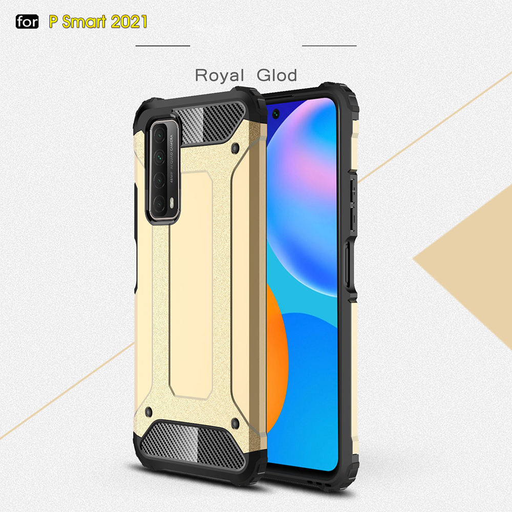 Coque De Téléphone Hybride Pour Huawei P Smart 2021 / Y7A, TPU Flexible TPU + Hard PC Couverture Antichoc - Argent