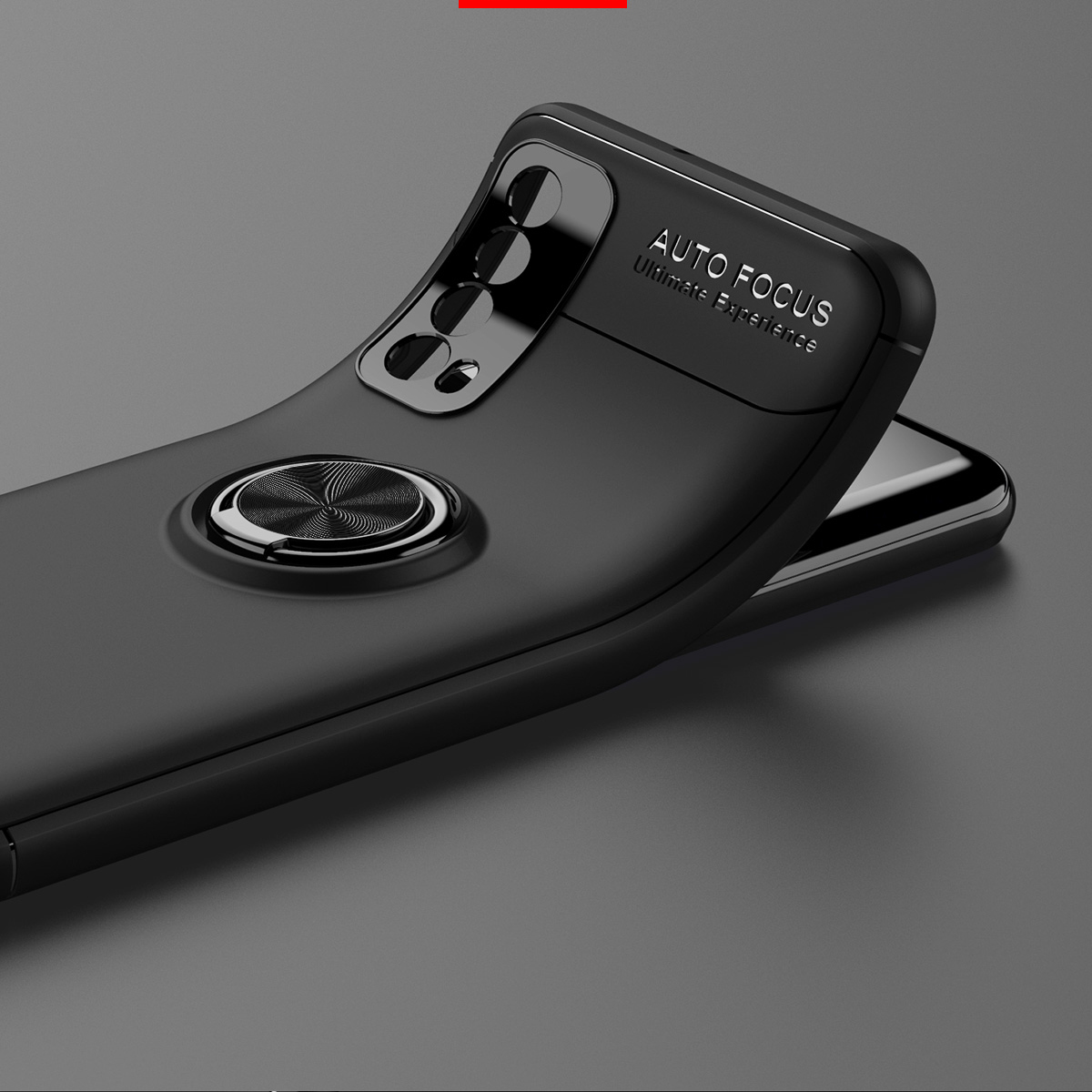 360-grad-metallring-kickstand-tpu-abdeckung Mit Integriertem Magnetblatt Für Huawei P Smart 2021 / Y7a - Schwarz