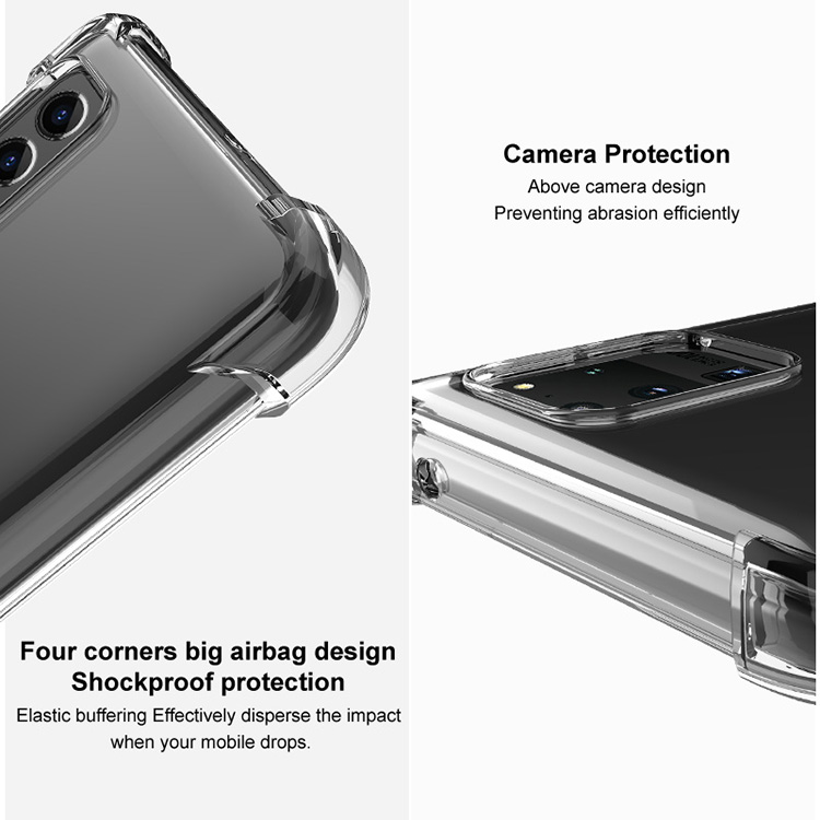 Imak Para Huawei P Smart 2021/y7a Case TPU Anti-drop Silky Con Película Protector de Pantalla - Negro Transparente