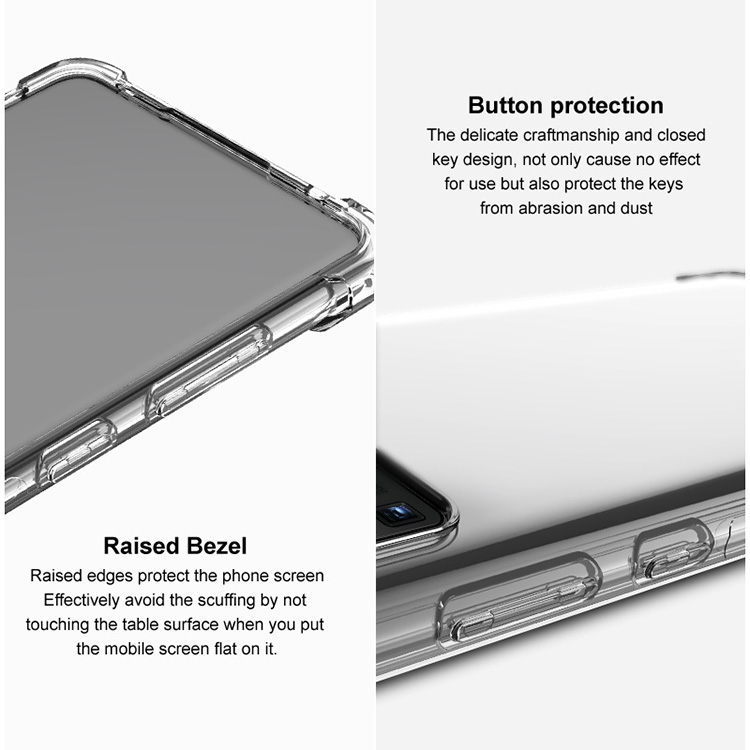 IMAK Pour Huawei P Smart 2021 / Y7a Case de TPU Anti-délai Soyeuse Avec Film de Protecteur D'écran - Noir Transparent