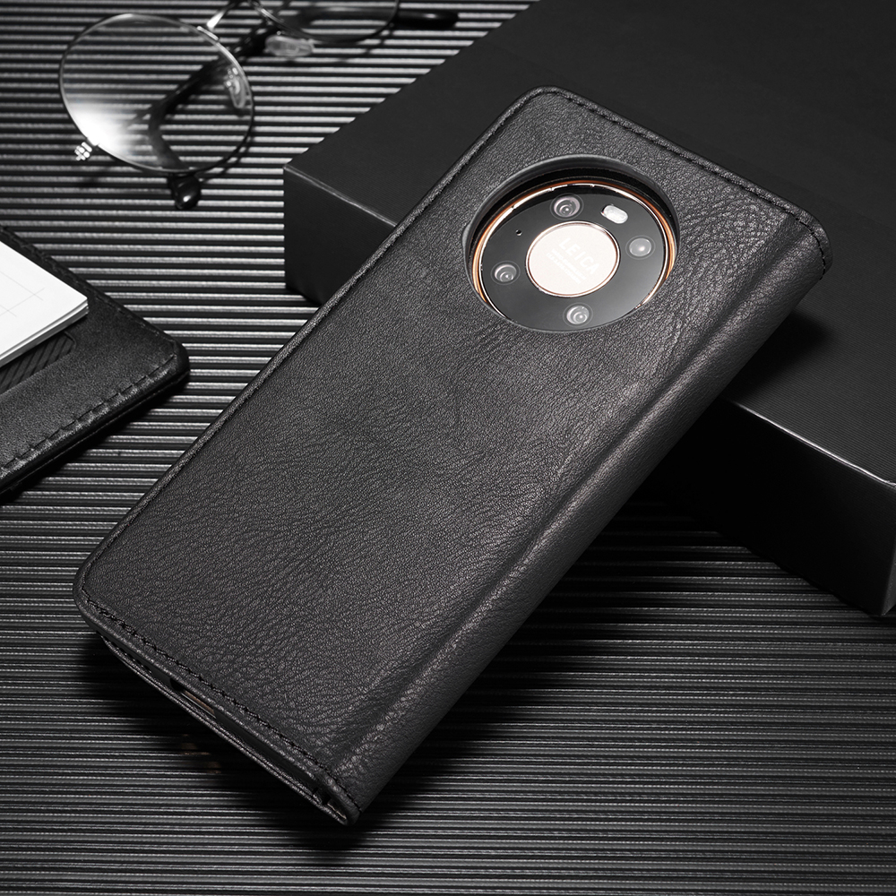 Dg.. Ming Wallet Split Couro Destacável 2-in-1 Cover PC Case Voltar Para Huawei Mate 40 Pro - Preto