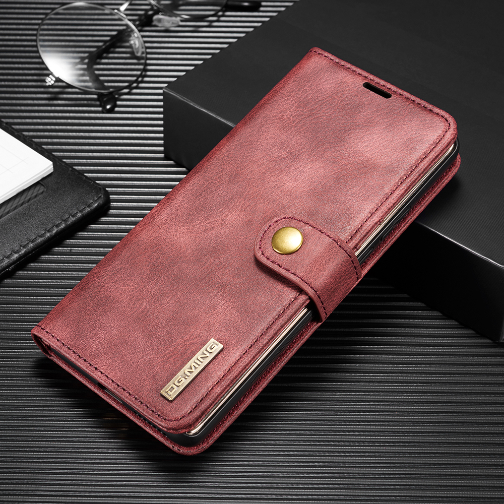 Dg.. Ming Wallet Split Couro Destacável 2-in-1 Cover PC Case Voltar Para Huawei Mate 40 Pro - Preto