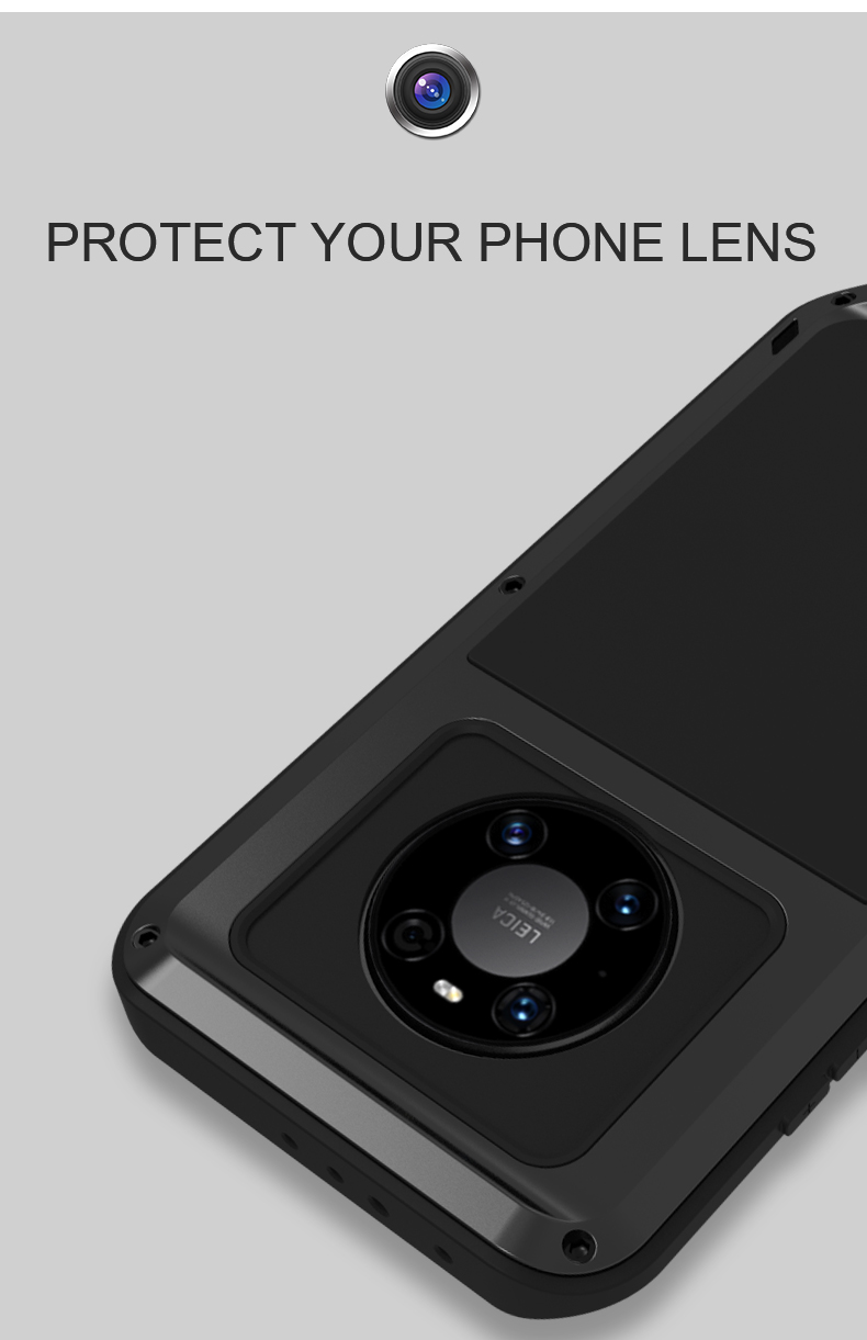 Love Mei Pockewewew + Drop Thermique + Protecteur Hybride De La Fonction De Poussière Pour Huawei Mate 40 Pro - Noir