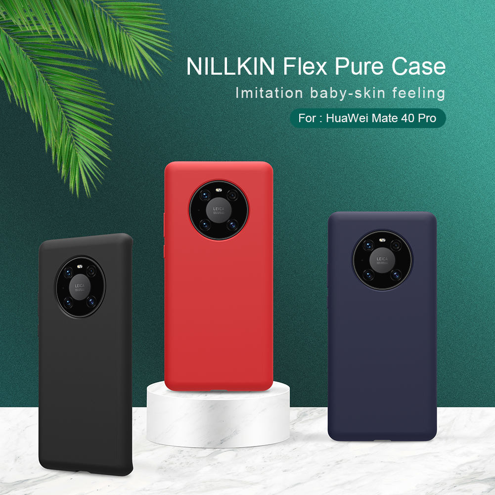 Nillkin Flex Pure Series Flüssiges Silikon-Telefon-Schutzhülle Für Huawei Mate 40 Pro - Schwarz