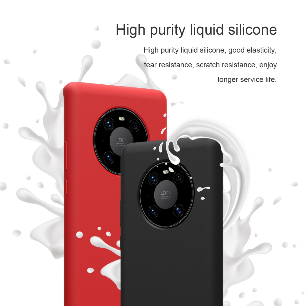 Custodia Protettiva Per Telefono In Silicone Liquido Serie Nillkin Flex Per Huawei Mate 40 Pro - Nero