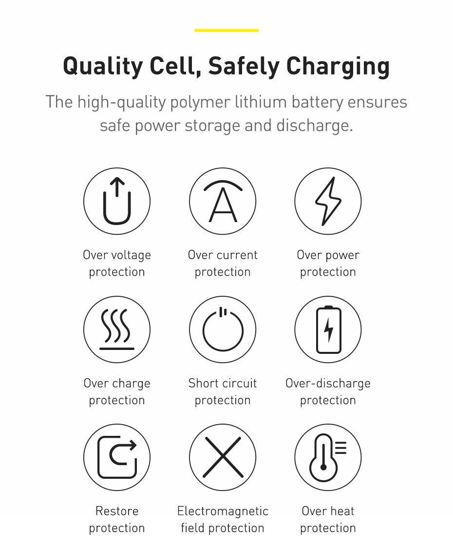 Baseus Bipow Digital Display Power Bank 30000mAh 20W Carregador de Telefone Portátil - Preto