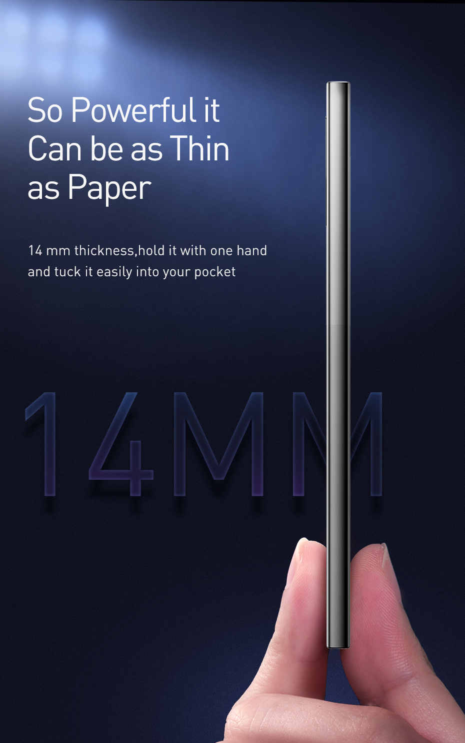 Повербанк металевий 22.5W 10000 mAH Baseus Adaman Metal Powerbank 2xUSB ⁇ 1xType-C Black PPADM10S Li-Pol