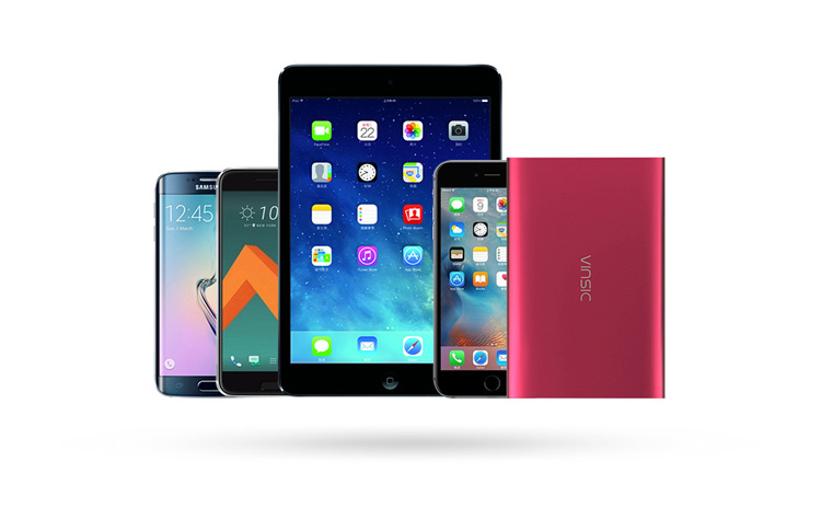 VINSIC 20000mAh Portable Dual USB Super Thin Power Bank for iPhone iPad Samsung Huawei - Red-10